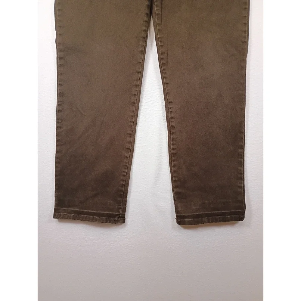 Dark Academia Gloria Vanderbilt Women 12 Brown Amanda High Rise Straight Pants